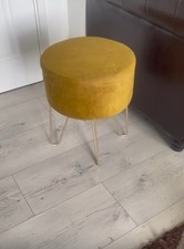 Fanciful Side Stool Golden Brown with Golden Feet Home Decor