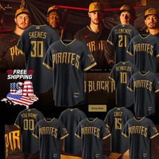 Men's Pittsburgh Pirates Black 2026 City Connect Stadium - Stitched!!