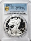 2020-W $1 American Silver Eagle V75 Proof PCGS PR69DCAM - Gold Shield / TrueView