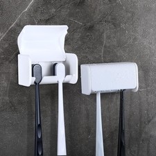 Patelai 2 Pcs Toothbrush Holder Wall Mounted with Cover,2 Slots Self Adhesive El