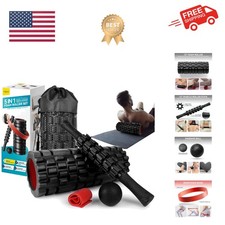 5-in-1 Foam Roller Set - Deep Tissue Muscle Recovery Kit with High Density Ex...