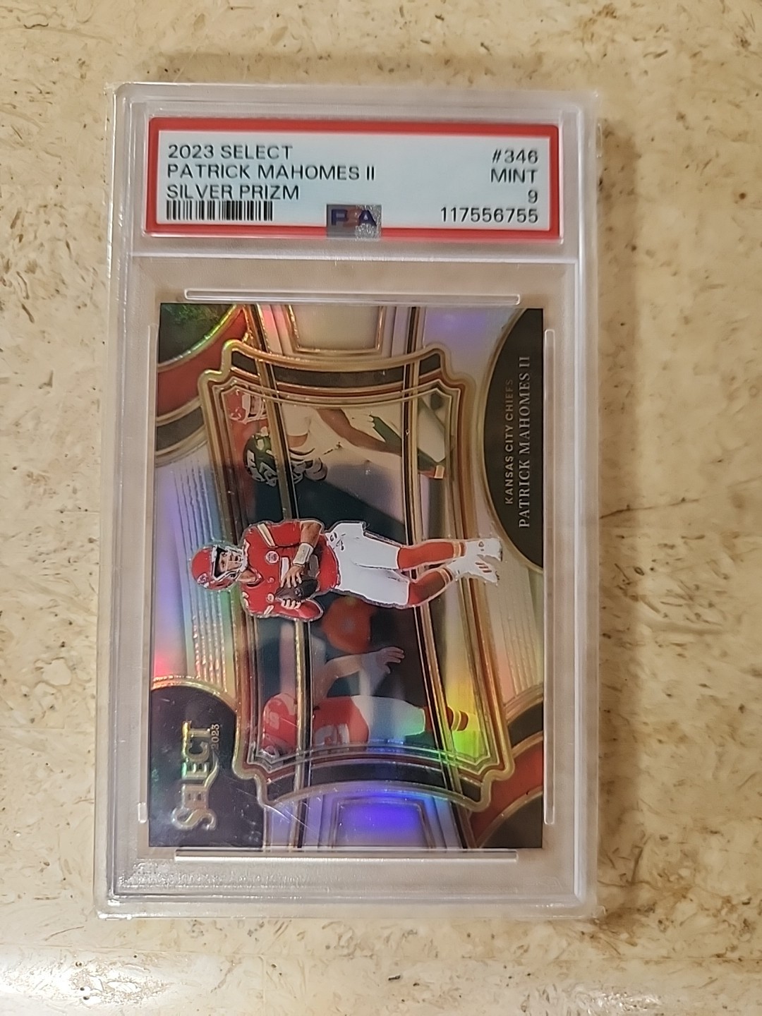 2023 PANINI SELECT SILVER PRIZM #346 PATRICK MAHOMES II PSA 9