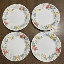 4 Vtg Corelle by Corning Plates FRUIT CHUTNEY 7.25" Rim Design Made USA EUC!