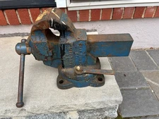 Vintage Chas Charles Parker 974 ,4" Swiveling Bench Vise 63lbs USA Tool