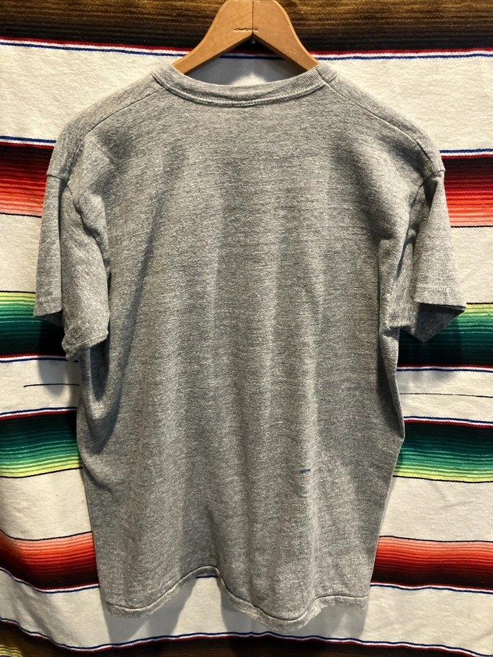 Vintage 70s Ball State University Phys Ed T-Shirt Russell Gold Tag Medium 21x26 - Image 4 of 4