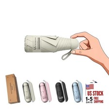 Travel Essentials Mini Umbrella for Purse With Case Small Compact UV G-1-Beige