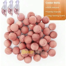 50/100x Aromatic Cedar Balls for Clothes Storage 100% Natural Cedar Fresh Balls