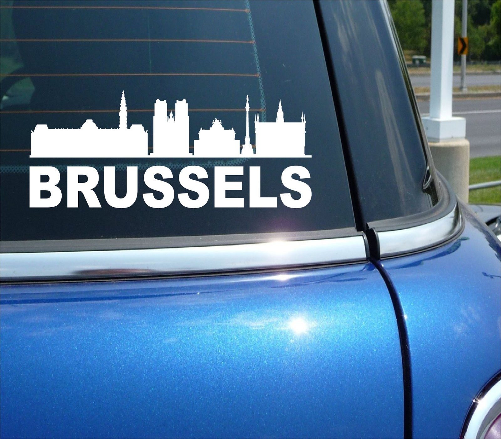 Brussels Belgium skyline car wall decal bumper sticker
