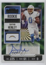 2023 Panini Contenders Rookie Opening Kickoff Ticket Daiyan Henley #199 Auto 8hh