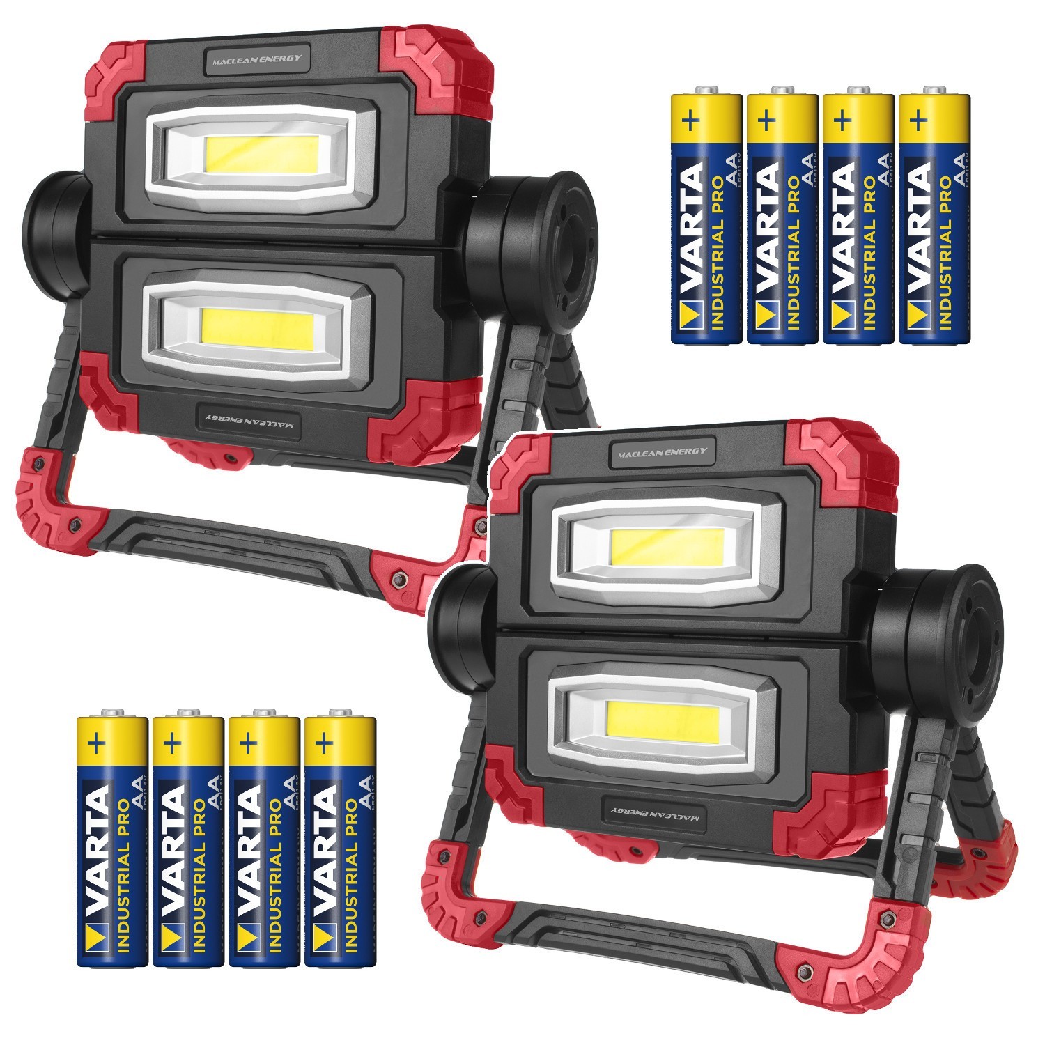 Projecteur de chantier pliable double pour éclairage d'atelier en zone sombre