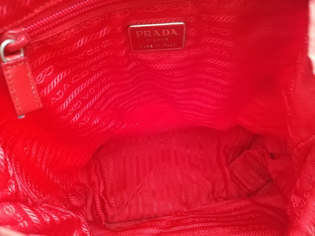 PRADA backpack triangular logo red nylon logo pla… - image 7