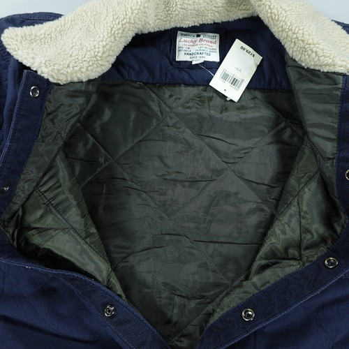Lucky Brand Jacket Mens 2XL Blue Sherpa Collar Quilted Lined Button Shirt Coat - Picture 5 of 18