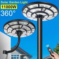 11000W Round 360° Commercial Solar Street Light Dusk Dawn Outdoor Lighting Bulb