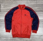 VTG 80s Men's Adidas Track Jacket Red Black ATP Keyrolan Trefoil Fits Like S/M