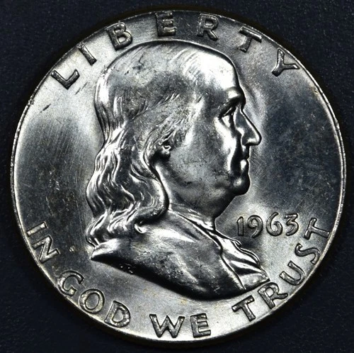 1963 50C FRANKLIN SILVER HALF DOLLAR KM# 199 Grade: Choice BU A6233