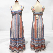 ZARA Striped Linen Blend Maxi Dress, Size S, Made in Morocco
