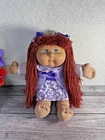 Vintage 1985 Cabbage Patch Kids Doll 16" Red Hair Purple eyes Original Clothes