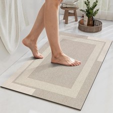 Non Slip Bath Mat Rubber Backing Ultra Thin Bathroom Rugs Fit Under Door Quick