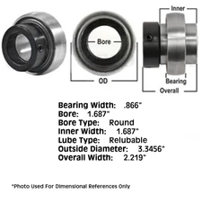 WPS111GRC Tractor Re-Lubri Fits CATable Spherical Ball Bearing With Collar