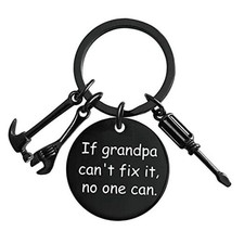 Grandpa Keychain Funny Key Chains Grandfather Gifts from Grandchkids Papa Black