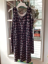 Epic Threads Girls Holiday Christmas Lights Dress Black Cold Shoulder Size XL