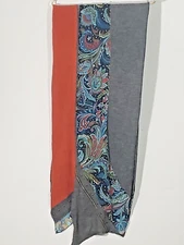 Bohemian Artsy Patchwork Rectangular Asymmetrical Hem Neckwarmer Wrap Scarf