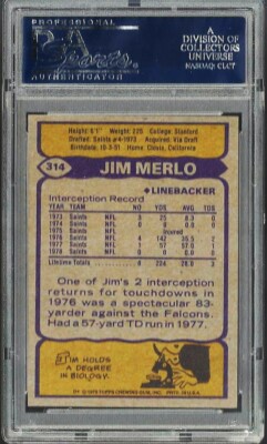 サンプルカード 1979 Topps #314 Jim Merlo New Orleans Saints PSA 9 MINT 22192905