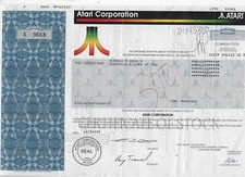 1986 1993  ATARI * *** AZIONE A  FIRMA TRAMIEL FONDATORE DELLA COMMODORE  * 1