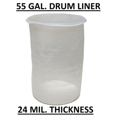 #ad #ad 55 gal Steel Drum Barrel Insert Liners 24 mil Gauge Low Density Polyethylene HR $29.99