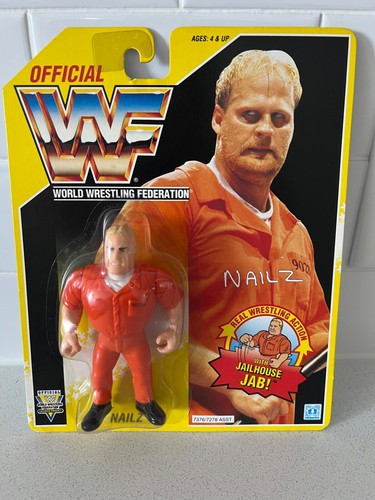 WWF Hasbro Nailz MOC Series 7 Yellow Card...