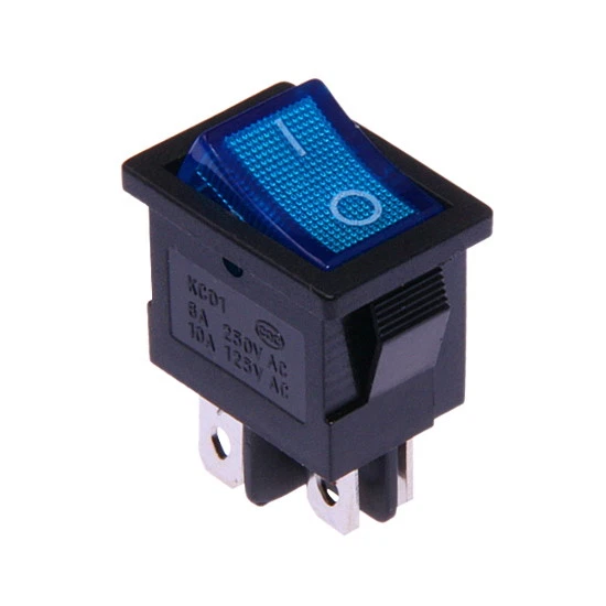 Interrupteur à Bascule 230V On-Off Bleu Lumineux 21x15mm - Photo 1/1