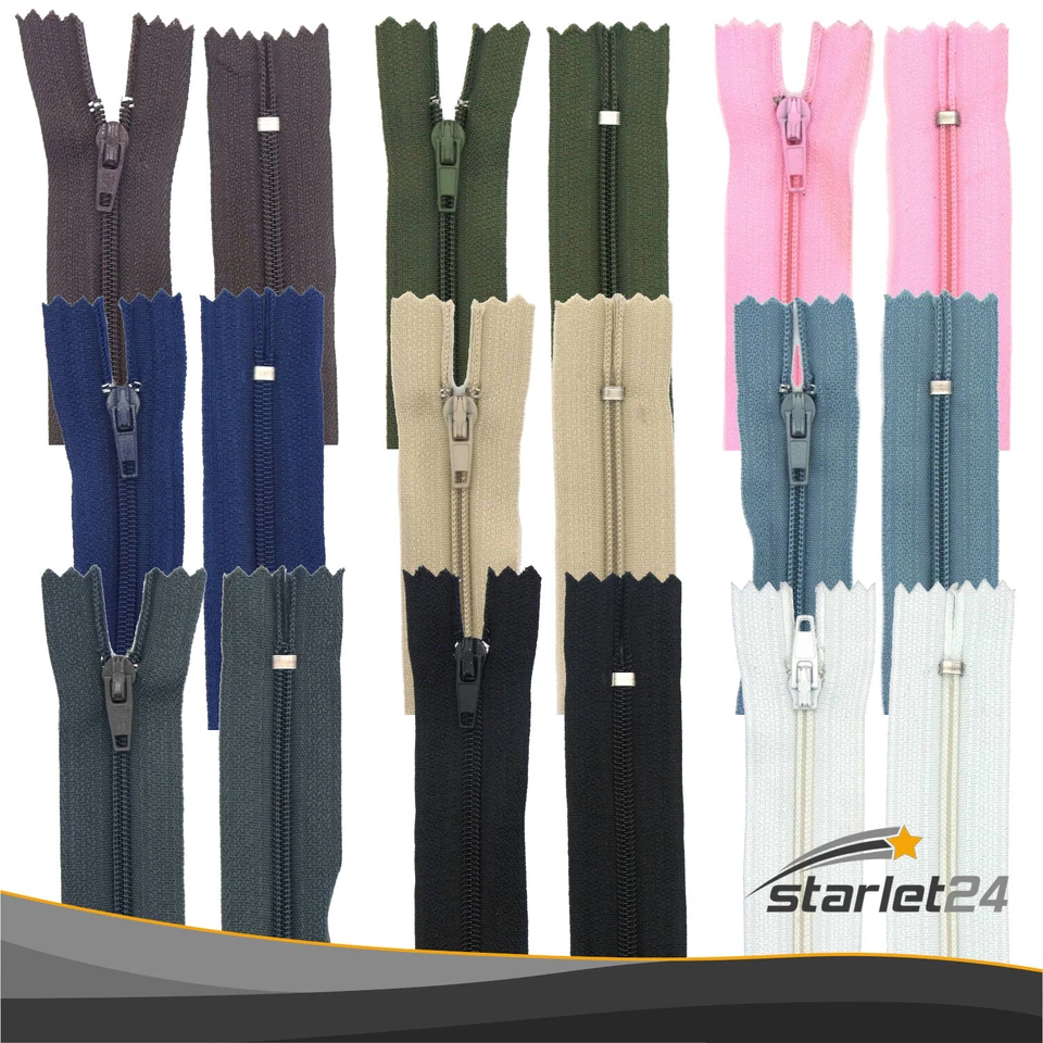 STARLET24 10 - 180 cm Reißverschluss Nylon 2mm für Bettwäsche Bettdecke Kopfkissen Kleid