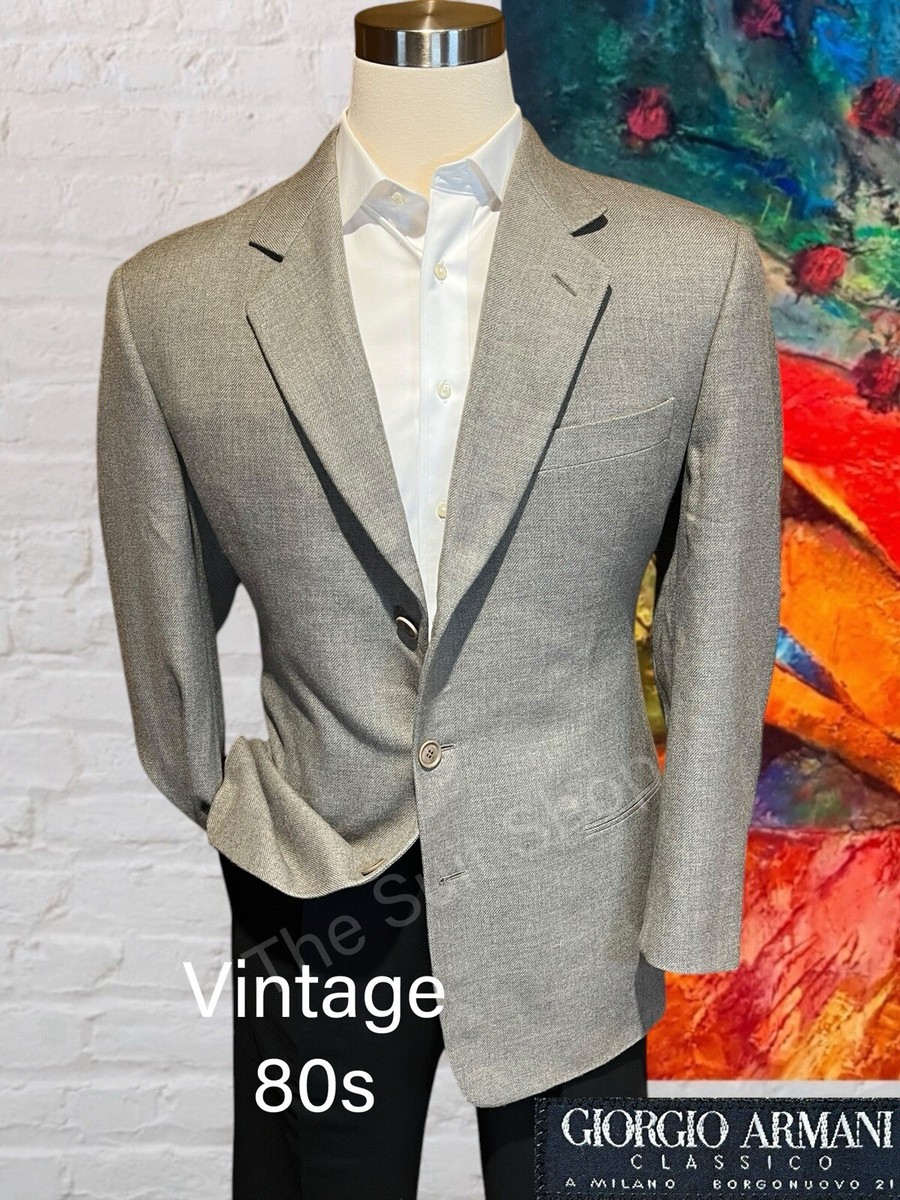 ジャケットその他 GIORGIO ARMANI Men Blazer Beige GM000140TE10954 U6167 Vintage 80's Giorgio Armani Classico 42R Beige Gray Nailhead