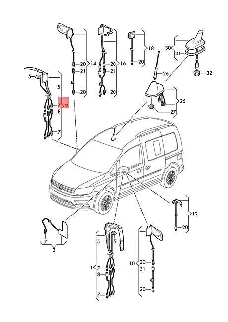 Genuine VW Caddy antenna module 2K5035526AE