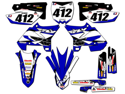 2002-2004 fits UFO RESTYLE YZ 250 2-STROKE 13 FLY Blue Senge Graphics Kit Com...
