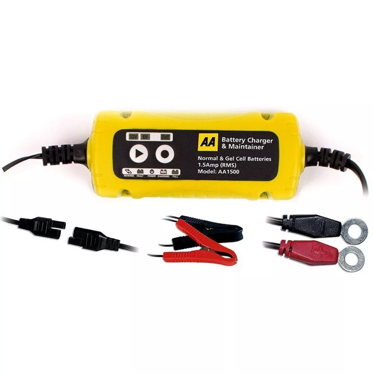 AA Car 1.5A 6V 12V Smart Intelligent Battery Charger Cable Leads Maintainer