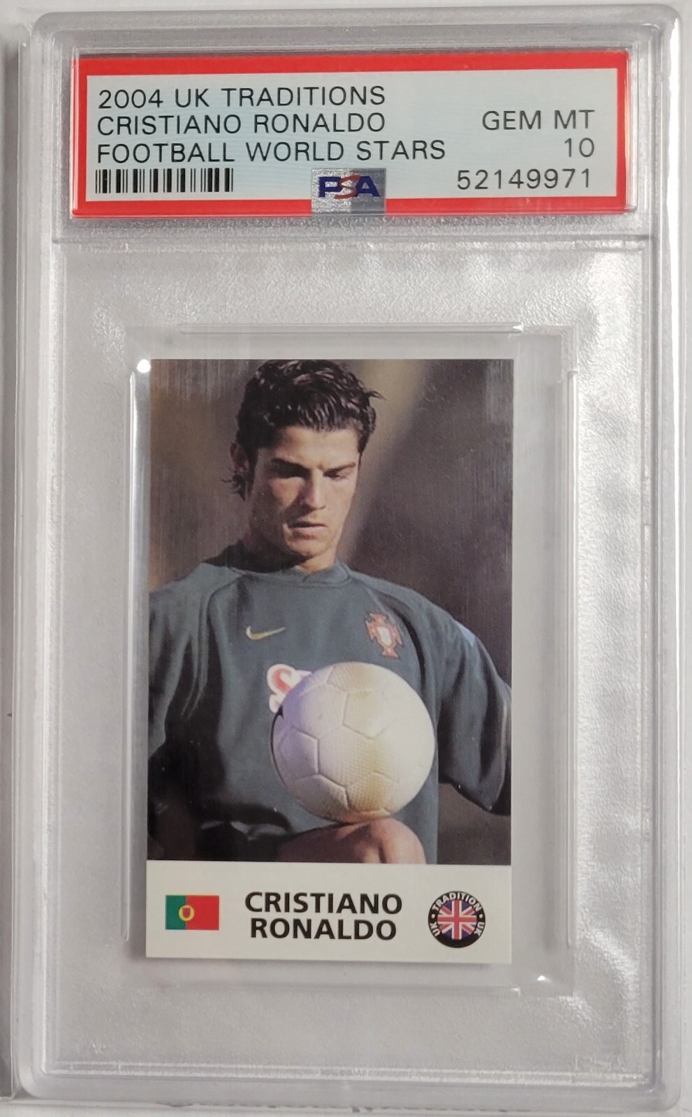 2004 UK TRADITIONS CRISTIANO RONALDO FOOTBALL WORLD STARS ROOKIE PSA 10 POP 120