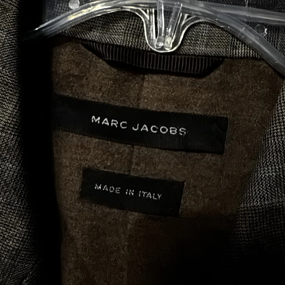 Gabardina/abrigo completo de lana virgen a cuadros Marc Jacobs para hombre Italia talla 46 Foto 4 de 4