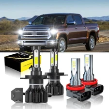 6000K LED Headlight Hi/Lo Fog Light Bulbs Combo Kit For Toyota Tundra 2014-2021