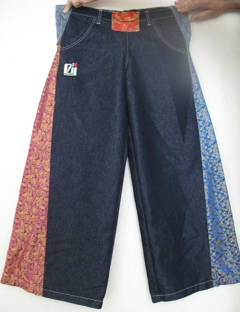 Vintage jnco Hip Hop jeans tamanho 7 modificado 10 Wide Baixo Solid State Goth Rave
