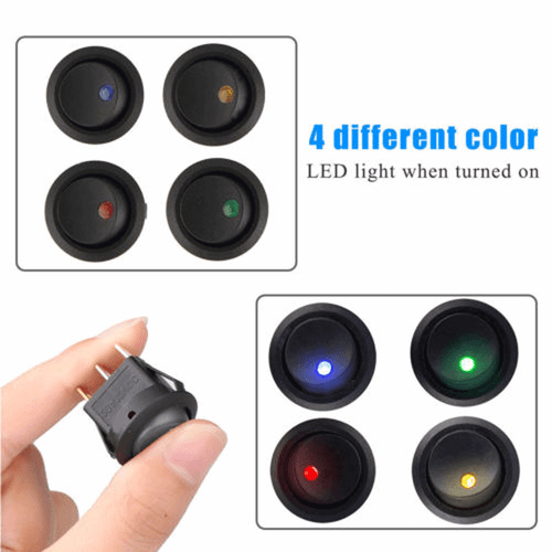 20 PIEZAS INTERRUPTOR ROCKERO Interruptor 12V Luz LED Coche Auto Barco Redondo ENCENDIDO/APAGADO SPST 20 ^ - Imagen 10 de 12