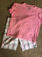Youth Boys Short Set: Plaid Shorts and Solid T-shirt Size Large