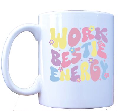 Work Bestie Energy Becher, lustige Büro Kaffeetasse für Mitarbeiter & Arbeitsfreunde