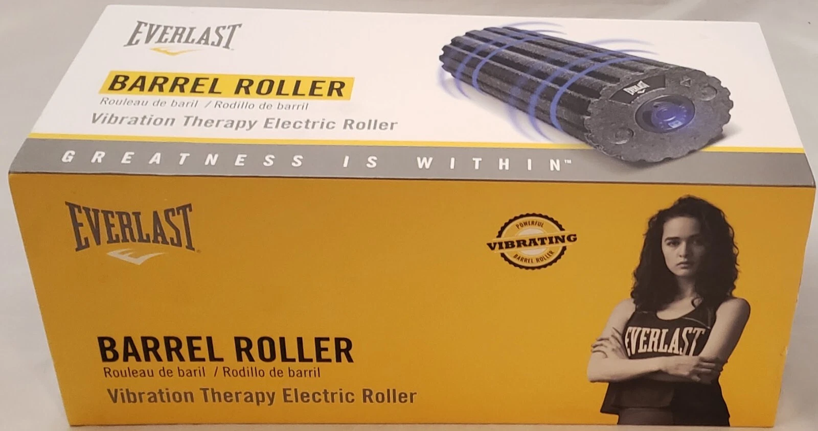 Everlast - Vibrating Barrel Roller - Cordless/Rechargeable - 5.7"D x 12"L Blk