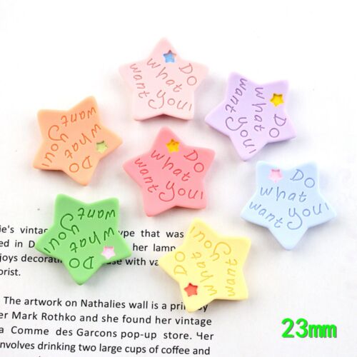 20 un. dijes de colores mixtos ratón de resina de espalda plana flor conejo estrella para artesanía hágalo usted mismo - Imagen 12 de 12