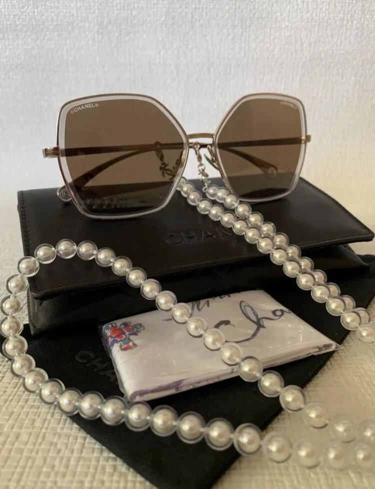 CHANEL sunglasses with pearl chain 4262 c.132/EF butterfly sunglasses