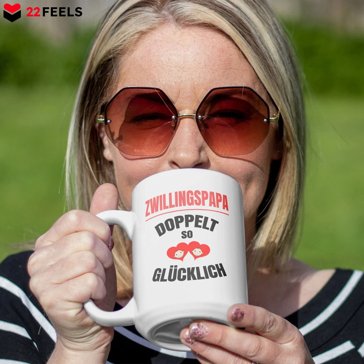 XL Tasse Zwillingspapa Geschenk Vatertag Geburstag Vater von Zwillingen Mann