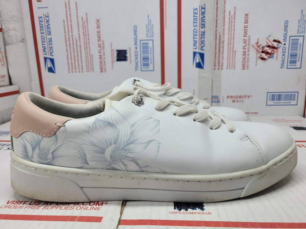 Fashion Trainers Ted Baker Lennei Floral Trainers In Ivory Ted