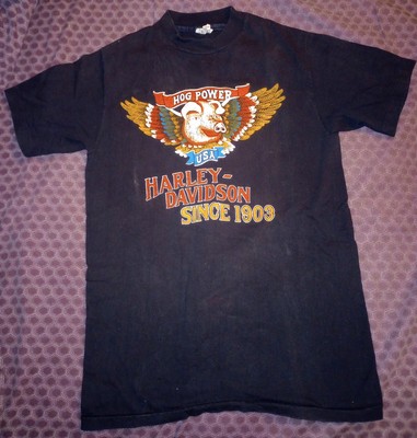Vintage Harley Davidson Hog Power T Shirt Original 80's (M