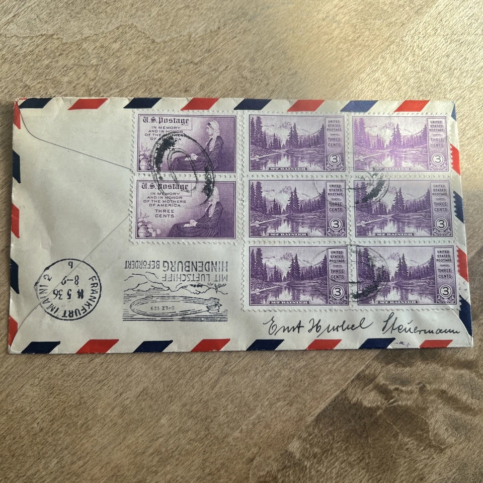 1936 Lakehurst Hindenburg 1st Flight Cover Signed - Image 4 of 4